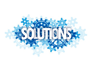 Fototapeta premium SOLUTIONS Concept with Cogs