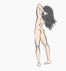 Fototapeta premium Blote vrouw van achterkant