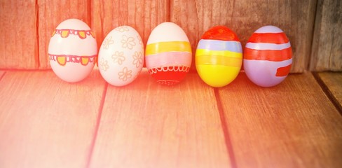 Painted Easter eggs arranged side by side