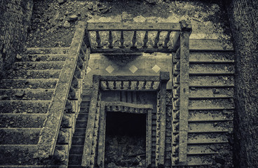 old gray staircase architecture