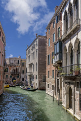 Beautiful glimpse of the San Marco district on the Rio dei Barcaroli near the Frezzaria swimming pool, Venice, Italy © Marco Taliani