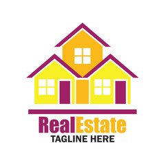 real estate logo with text space for your slogan / tagline, vector illustration