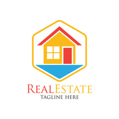 real estate logo with text space for your slogan / tagline, vector illustration