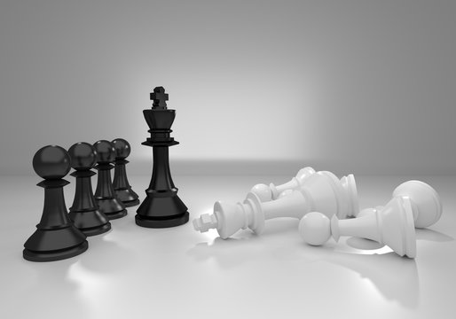 Chess business concept team and  strategy game.  3d rendering.