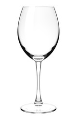 empty glass designed for wine, on a white background, isolated