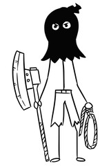 Vector Stickman Stick Man Cartoon of Medieval Executioner