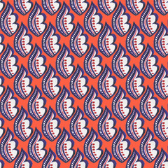 Watercolor seamless pattern in Indonesian fabric style