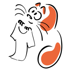 Cat holding a t-shirt