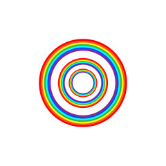 Rainbow circle on white background