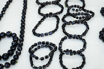 Necklace from natural tourmaline gemstones