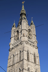 Fototapeta na wymiar Top of the Belfry of Ghent