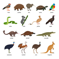 Cute set of Australian animals
