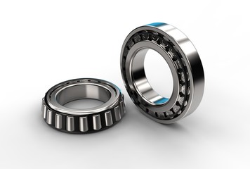 3D illustration of tapered roller bearings