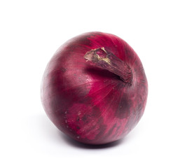red onion bulbs  isolated on white background