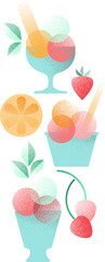 Ice cream collection. Flat style vector Illustration