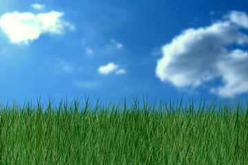 Fototapeta na wymiar Composite image of grass against white background 
