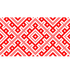 Russian folk red embroidery pattern