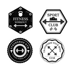 Obraz premium Set of gym and fitness logo. Vector illustration