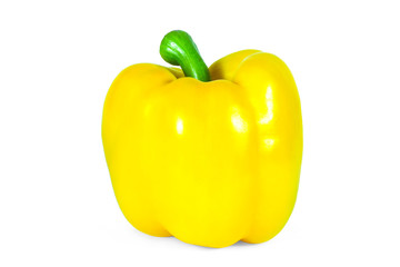Yellow pepper isolated on white background with clipping path.