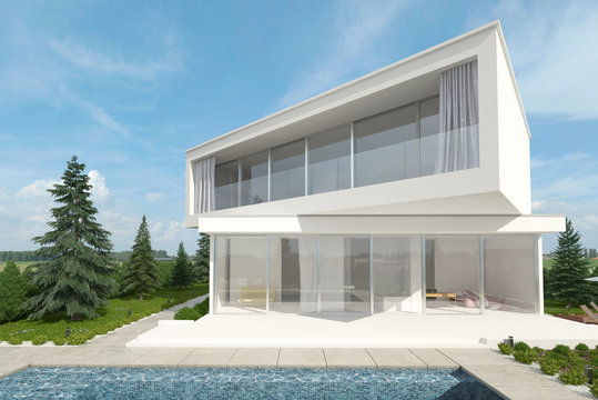 Upmarket designer home with swimming pool