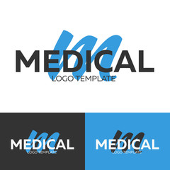 Medical logo. Letter M logo. Vector logo template. Logotype concept.