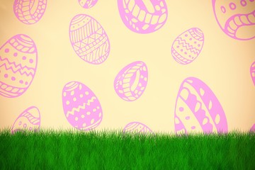 Composite image of grass and white background
