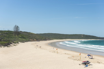 Beautiful day on cave beach near Sydney, Australia