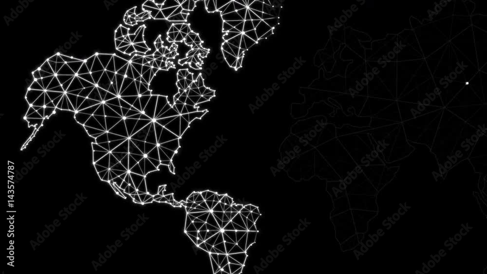 Poster world map with connection line for futuristic network connect concepts
