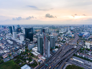 Fototapeta premium Aerial view of Cityscape of Bangkok