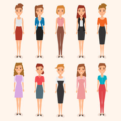 woman character in job. business woman illustration vector design.