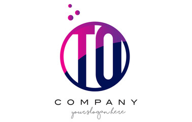 TO T O Circle Letter Logo Design with Purple Dots Bubbles