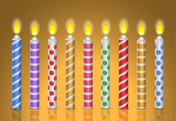 Set of happy party candles