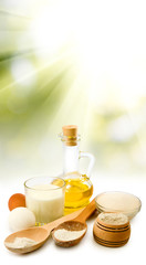 different ingredients for biscuits