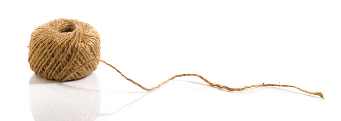 Image of a rope on white background closeup