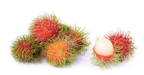 Rambutan on white background