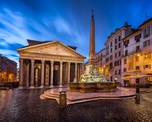 Naklejka na ściany i meble Piazza della Rotonda and Pantheon in the Morning, Rome, Italy
