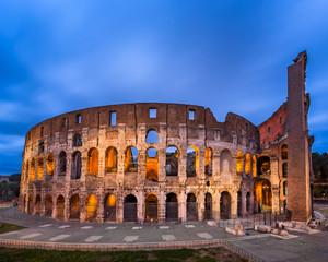 Fototapeta na wymiar Roman Colosseum (Flavian Amphitheatre) in the Evening, Rome, Italy