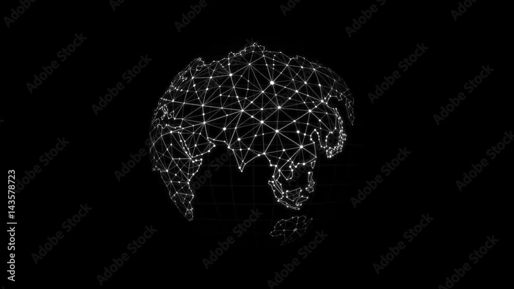 Poster world map with connection line for futuristic network connect concepts