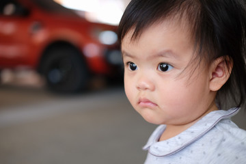 Cute Baby girl , close-up portrait, Portrait of a beautiful baby girl