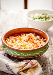 Meat and vegetable salad