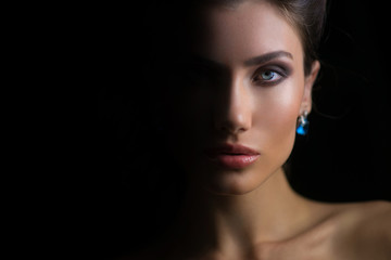 sensual glamour portrait of beautiful woman model lady