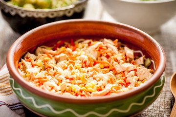 Meat and vegetable salad