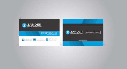  Modern Business Card, Print-ready,CMYK with Trim marks