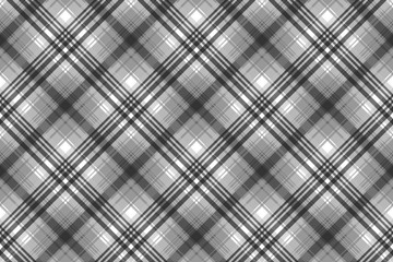 Gray black white pixel check plaid seamless pattern