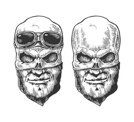 Skull with bandana human pattern