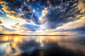 Beautiful sunset from beach near Sydney, Australia