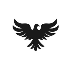Bird with stars vector logo concept. Bird logo vector. Dove silhouette logo. eagle silhouette symbol. Design element.