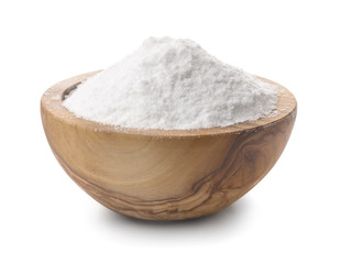 Wooden bowl of salt