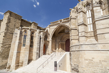 Fototapeta na wymiar Old Cathedral, Catedral de Santa Maria de la Seu Vella, gothic style, iconic monument in the city of Lleida, Catalonia,Spain.