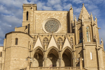 Obraz premium Cathedral,Collegiate Basilica of Santa Maria also known as La Seu, romanesque-goyhic style in Manresa, province Barcelona,Catalonia,Spain.